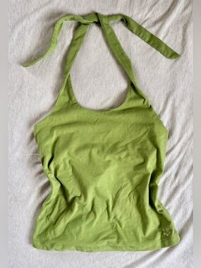 y2k tropical green halter top